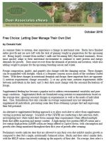 Deer eNews - Free Choice:  Letting Deer Manage Their Own Diet