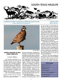 South Texas Wildlife Newsletter - Summer 2016