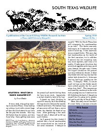 South Texas Wildlife Newsletter - Spring 2016