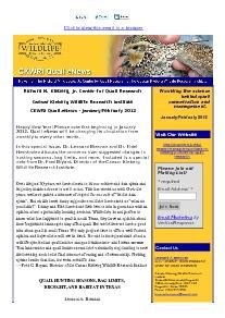 Quail eNews - January/February 2012