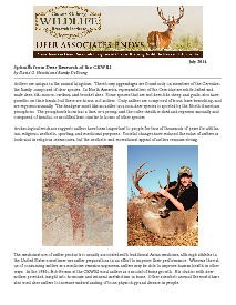 Deer eNews - Spinoffs of Deer Research at the CKWRI Deer eNews - Spinoffs of Deer Research at the CKWRI