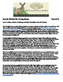 Deer eNews - Bedsite Habitat for Young Fawns Deer eNews - Bedsite Habitat for Young Fawns