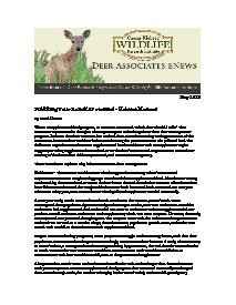 Deer eNews - Fulfilling Your Ranch's Potential - Habitat Matters Deer eNews - Fulfilling Your Ranch's Potential - Habitat Matters
