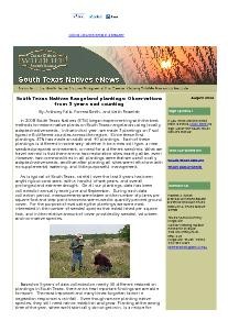 South Texas Natives eNews - August 2014