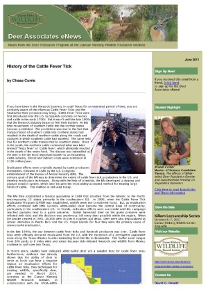 Deer eNews - History of the Cattle Fever Tick Deer eNews - History of the Cattle Fever Tick