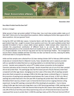 Deer eNews - How Much Protein Feed Do Deer Eat? Deer eNews - How Much Protein Feed Do Deer Eat?