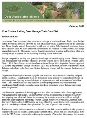 Deer eNews - Free Choice: Letting Deer Manage Their Own Diet Deer eNews - Free Choice: Letting Deer Manage Their Own Diet
