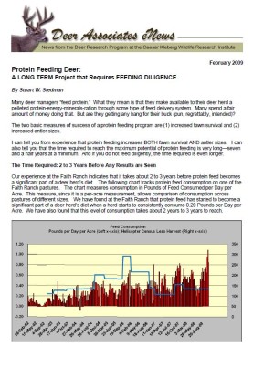 Deer eNews - Protein Feeding Deer:  A Long Term Project