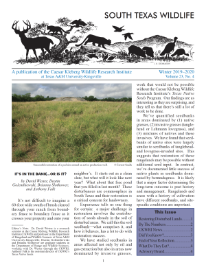 South Texas Wildlife Newsletter -  Winter 2019-2020