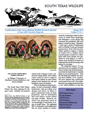 South Texas Wildlife Newsletter -  Spring 2020