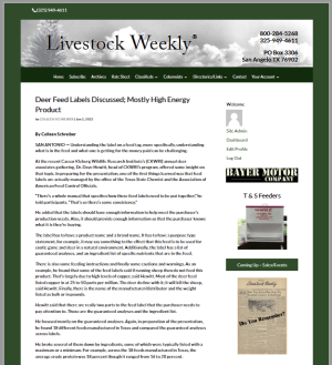 Deer Feed Labels Discussed; Mostly High Energy Product Deer Feed Labels Discussed; Mostly High Energy Product