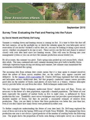 Deer eNews - Survey Time:  Evaluating the Past and Peering into the Future