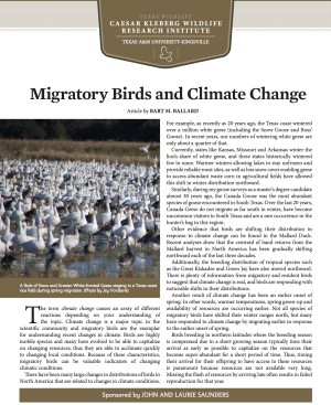 Migratory Birds and Climate Change