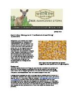 Deer eNews - Feeding Corn - Too Much of a Good Thing?