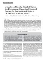 Evaluation of Locally-Adapted Native Seed Sources and Impacts of Livestock Grazing for Restoration of Historic Oil Pad Sites in South Texas
