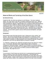Deer eNews - Maternal Effects and Tarnishing of the Silver Spoon