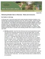 Deer eNews - Releasing Breeder Deer on Ranches:  Risks and Unknowns